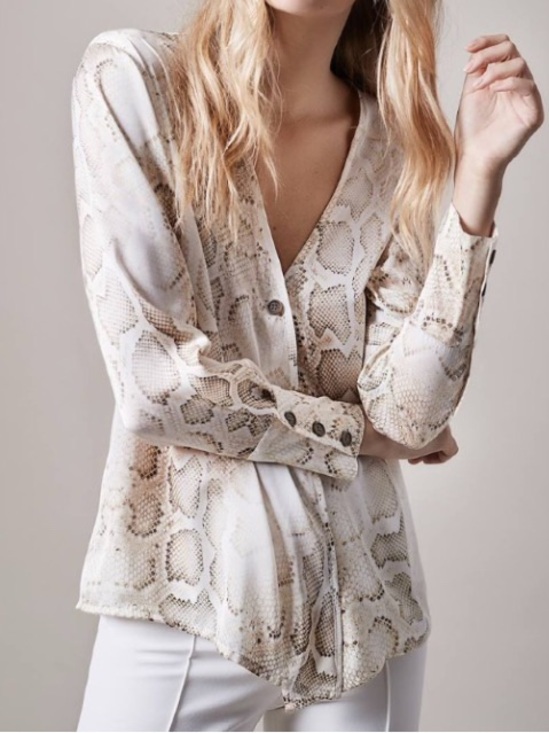 Smythe Tops - Smythe Single Button Blouse, Python Print, sz Small
